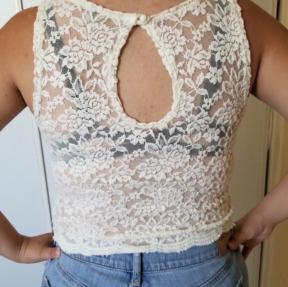 Charlotte Rusee White Lace Top
